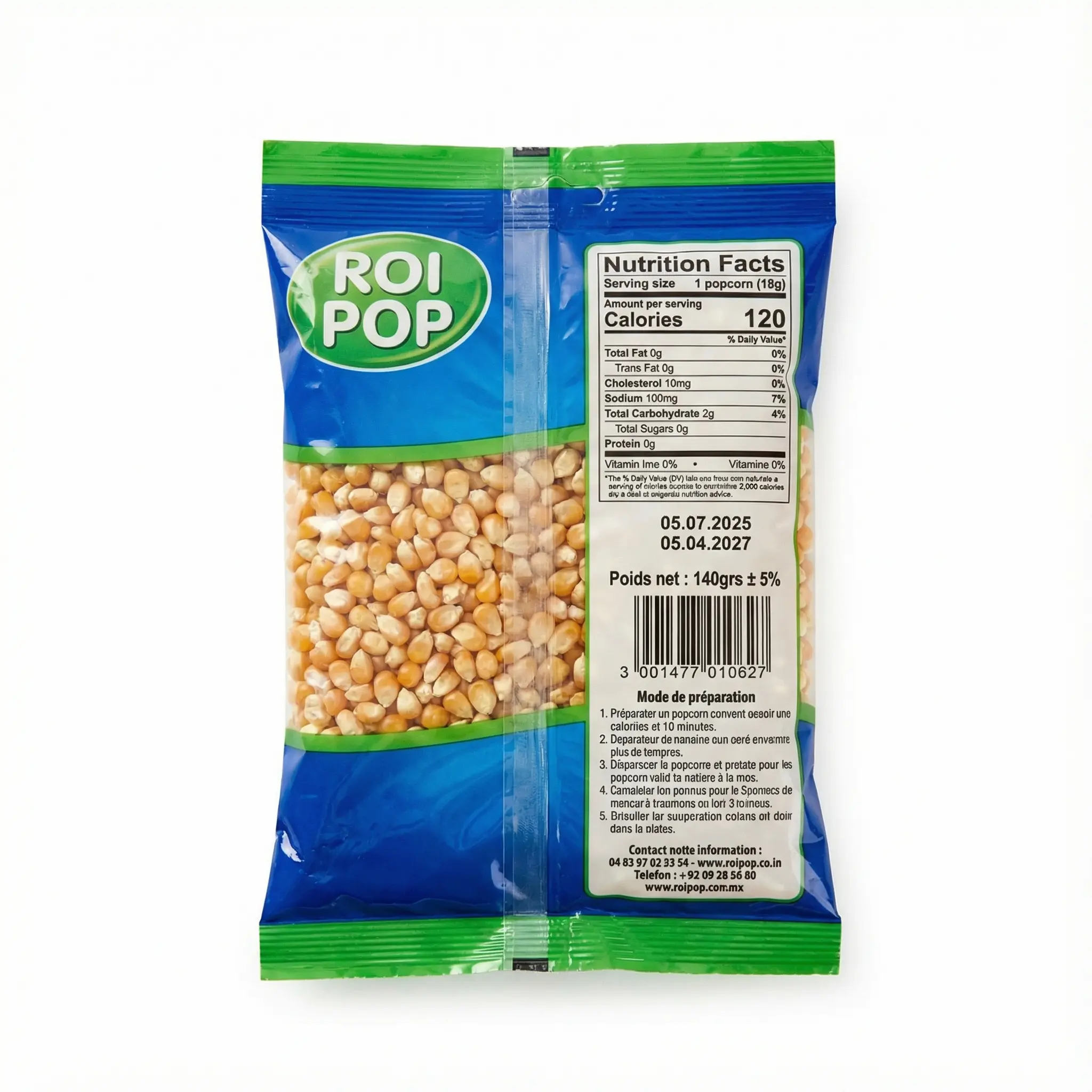 grains de maïs à éclater pour popcorn maison